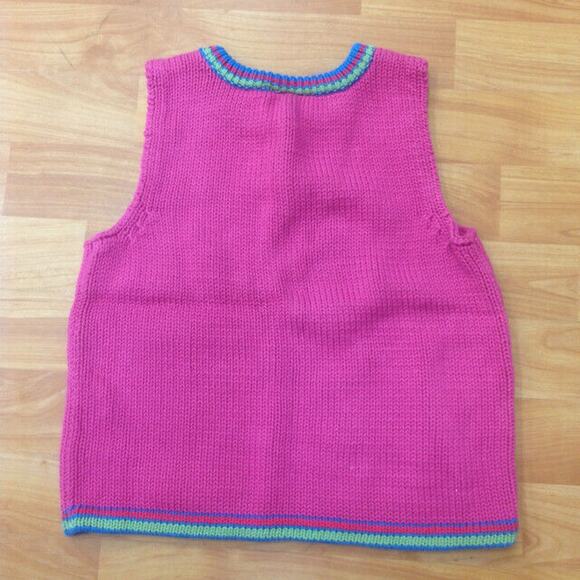 Hanna Andersson Girls Sweater Vest Size 110 5 Snowflake Pink Blue Orange Green - Picture 3 of 4
